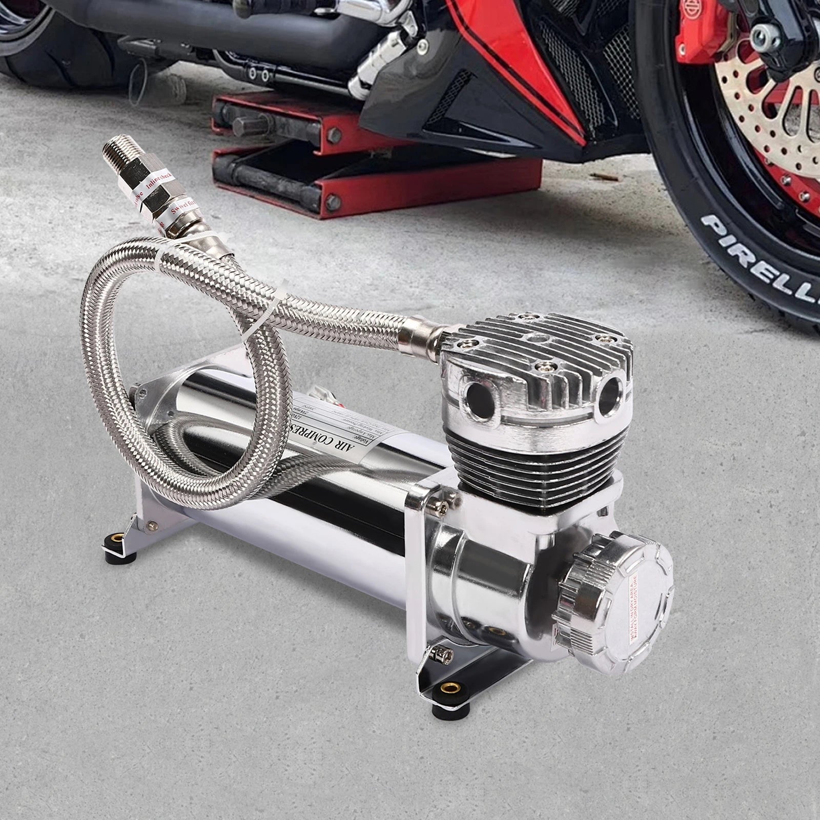 200PSI 12V  Heavy Duty Air Compressor Kit  Air Ride Suspension Compressor for car horns, pneumatic suspension systems 200-300W