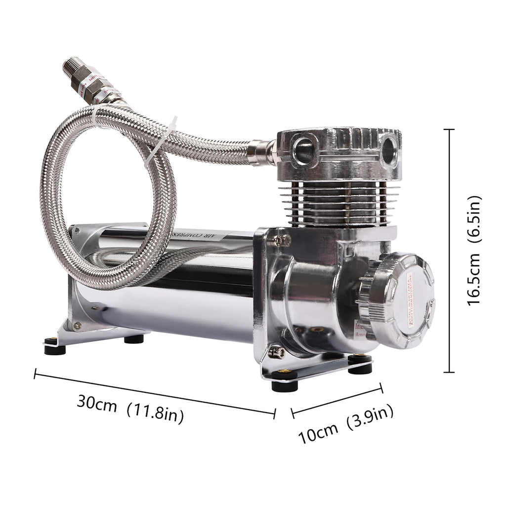 200PSI 12V  Heavy Duty Air Compressor Kit  Air Ride Suspension Compressor for car horns, pneumatic suspension systems 200-300W