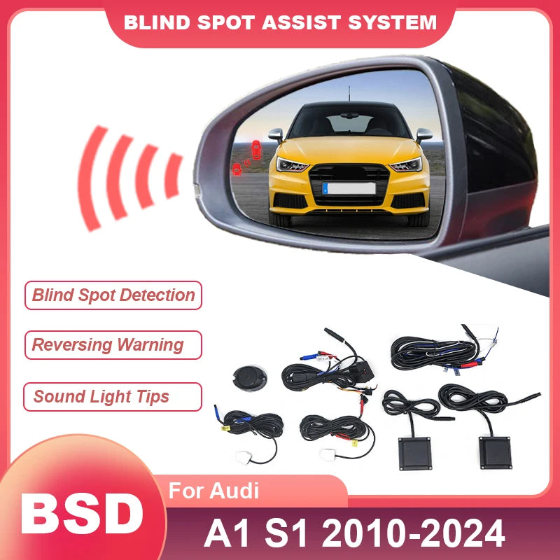 Car BSD BSM BSA Drive Mirror Blind Spot Detection System Change Lane Aided Rear Radar 24GHZ Sensor For Audi A1 S1 2010 to 2024
