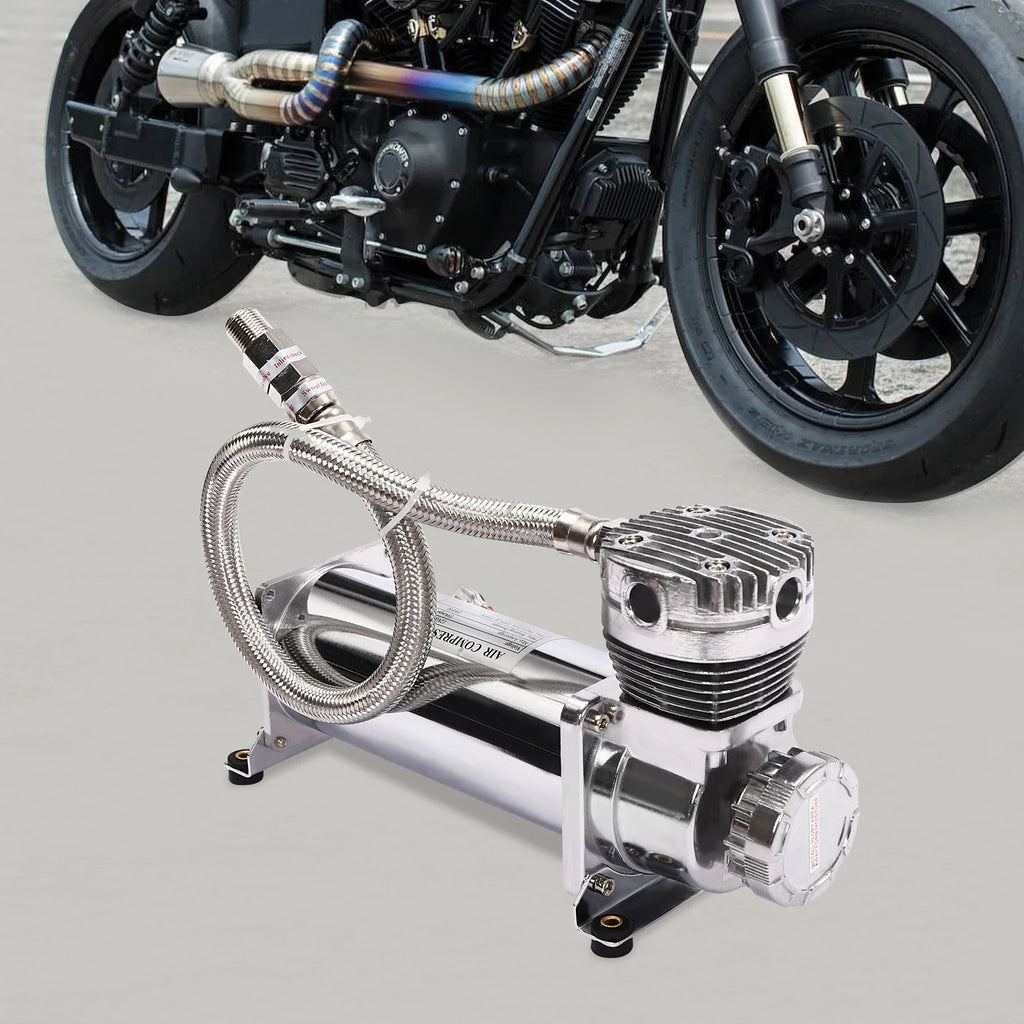 12V Air Compressor Kit 200PSI 50L/min for Car Horns, Pneumatic Suspension Systems, Pneumatic Tools, Car Tires, etc