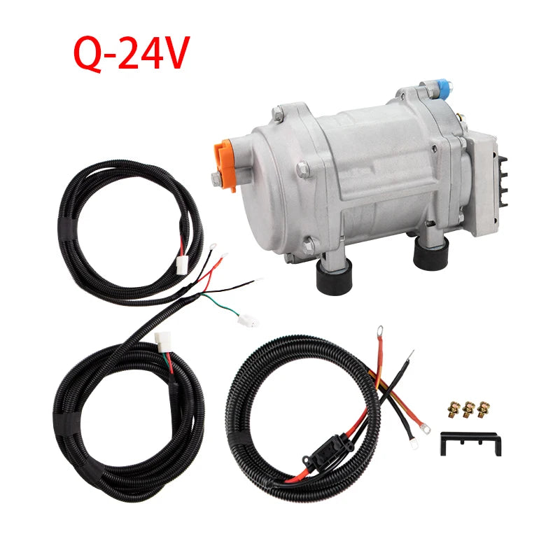 A/C 12V 24V 48V Electric Compressor Set for Auto AC Air Conditioning Car Truck Bus Boat Tractor Shop Automobile Aircon