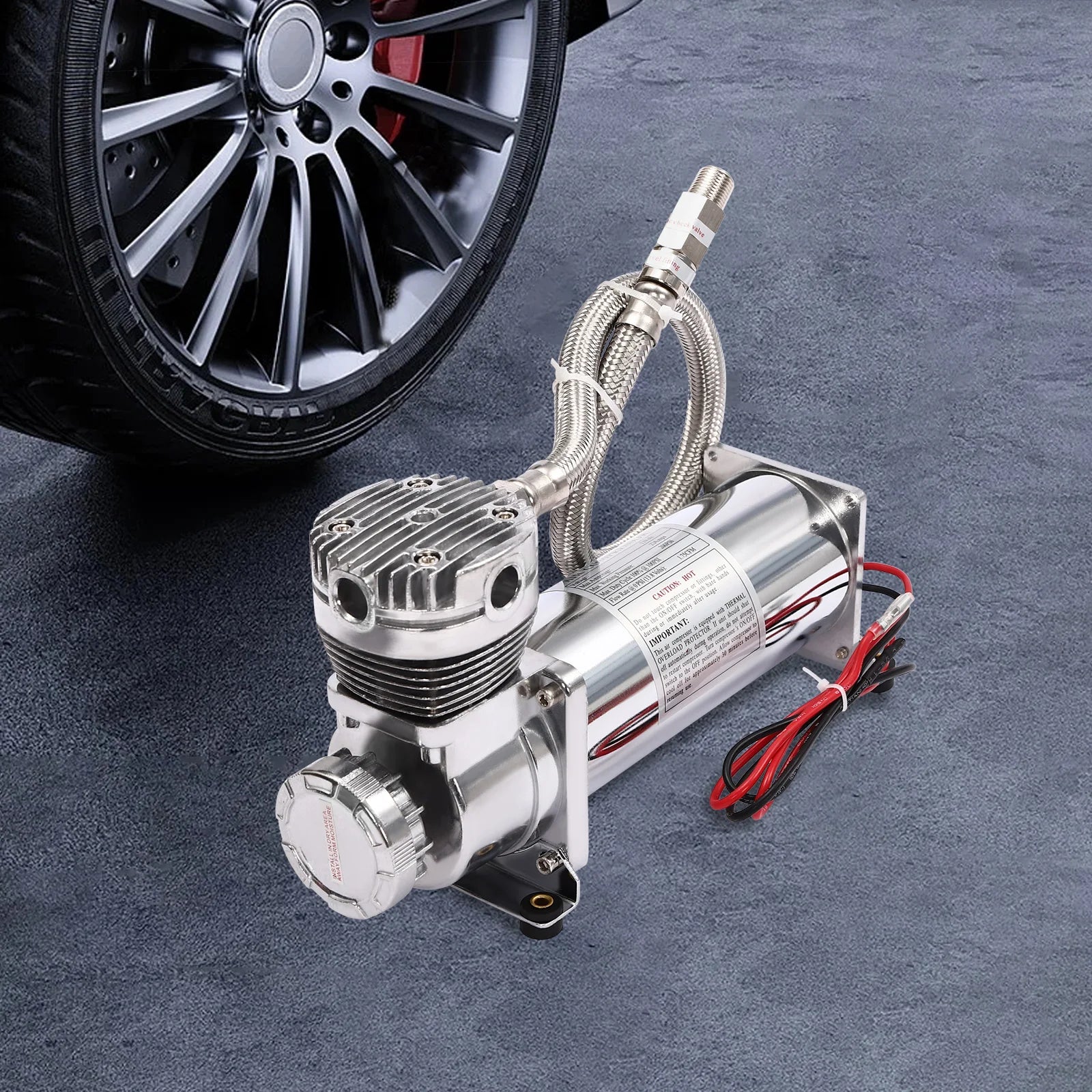 12V Air Compressor Kit 200PSI 50L/min for Car Horns, Pneumatic Suspension Systems, Pneumatic Tools, Car Tires, etc